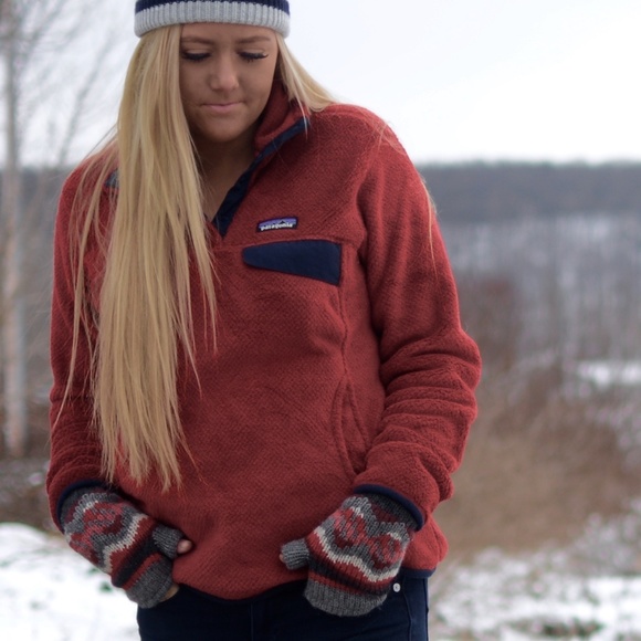 Patagonia Sweaters - red patagonia snap tee